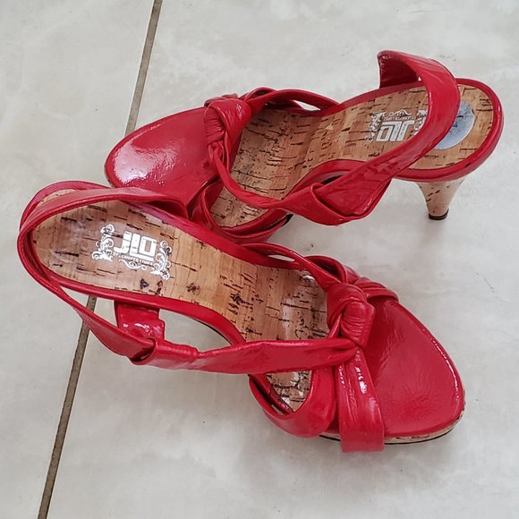 JLO Red Sandals - Picture 1 of 2